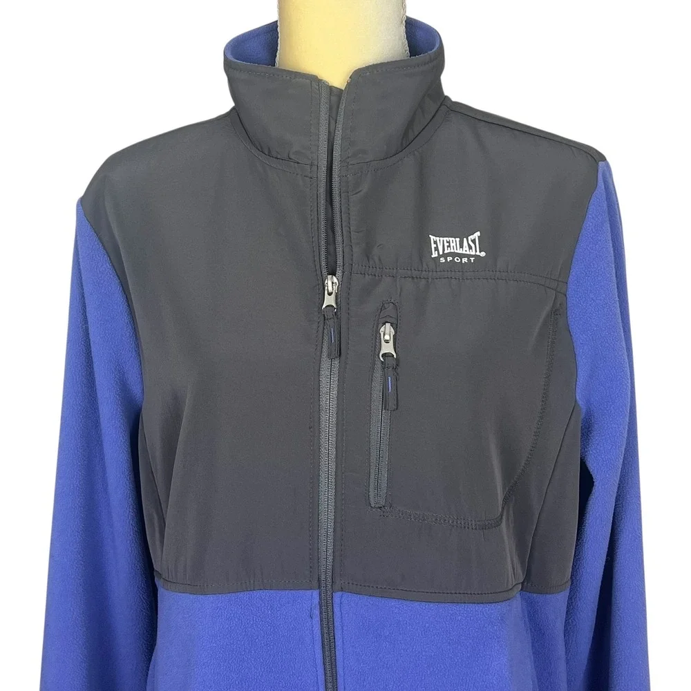 Everlast Sport Women's Full Zip Fleece Jacket Purple Charcoal Black/Gray Size XL